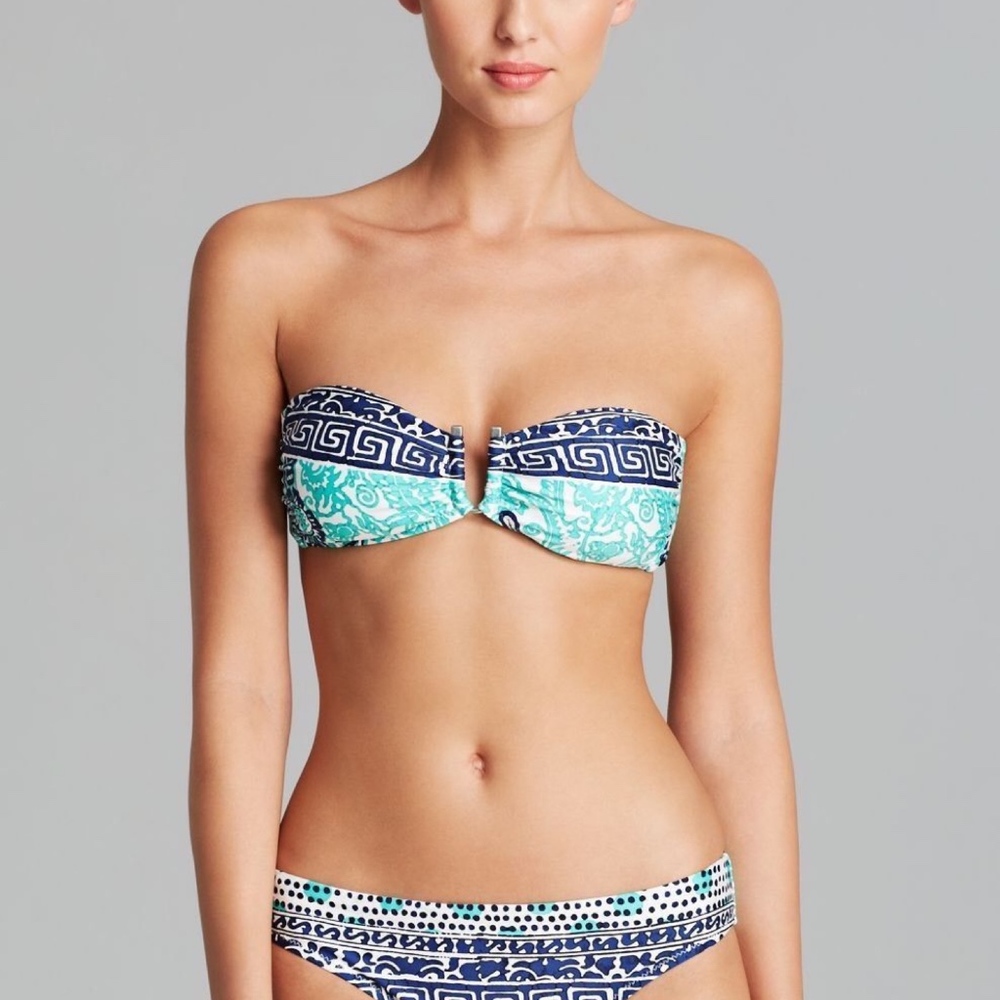NANETTE LEPORE BATIKI BANDEAU SIDE TIE BIKINI XS